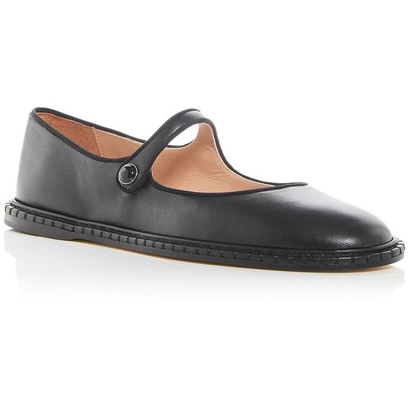 Chloe Shoes - Chloe Womens Black Leather Casual Flat Mary Janes Shoes NWT